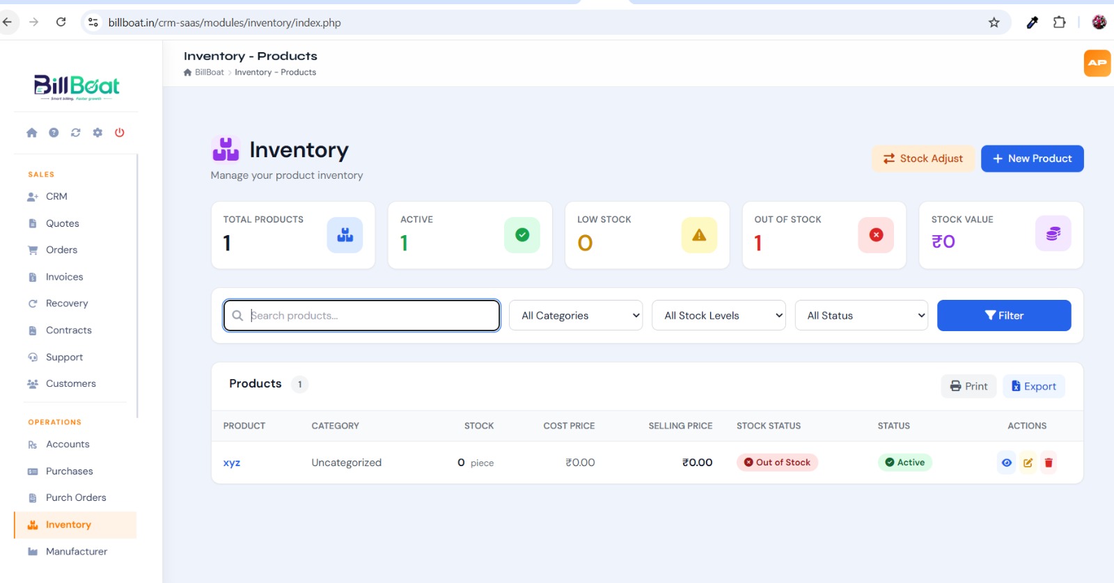 BillBoat Customer Ledger